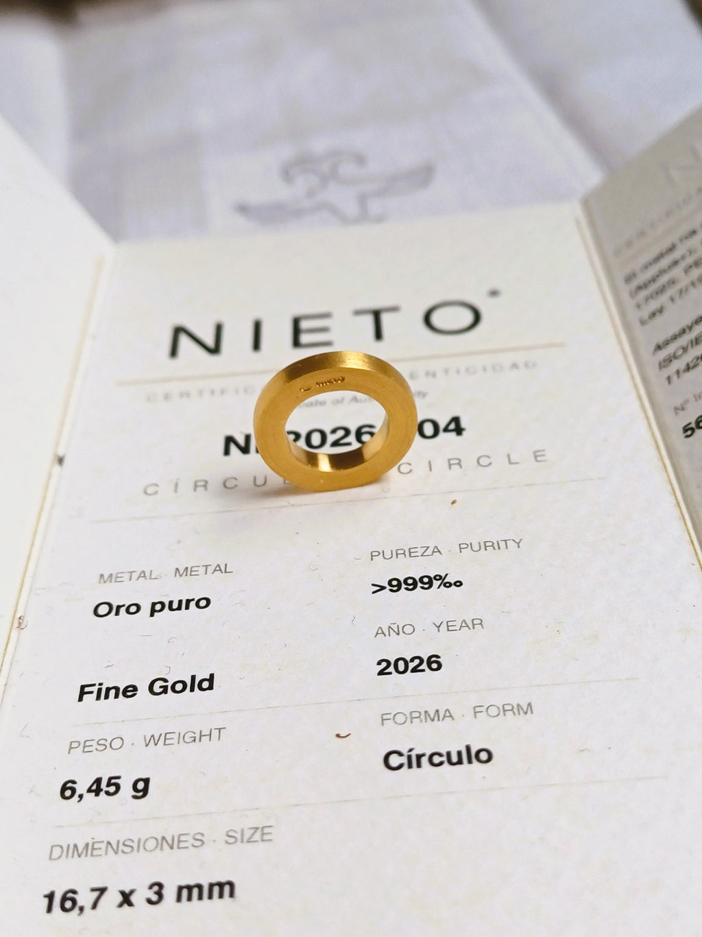 Circulo de Oro puro 999.9