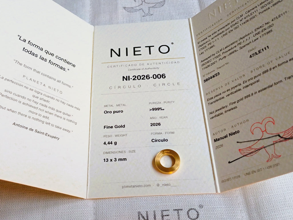 Circulo oro puro 999.9